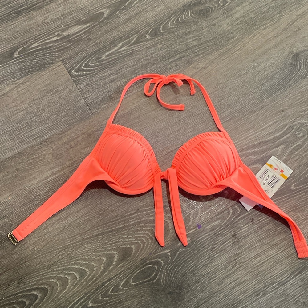 California Waves Orange Push up Underwire Bikini Top Small New 4/25